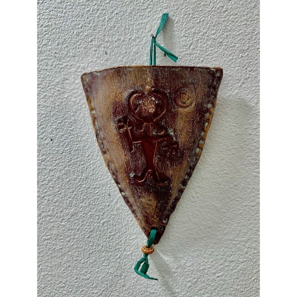Pottery Wall Pocket Vase Southwest Mayan Goddess Design Redware